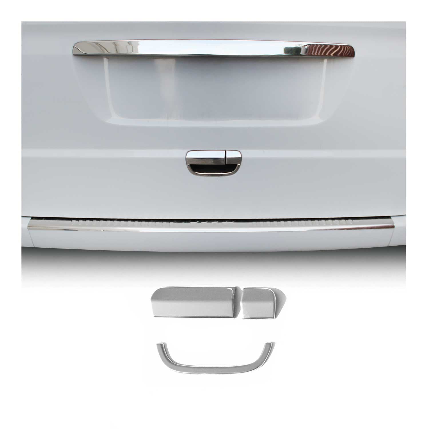 Couverture de poignée de porte Hayon pour Mercedes Viano 2003-2014 en Acier 3Pcs