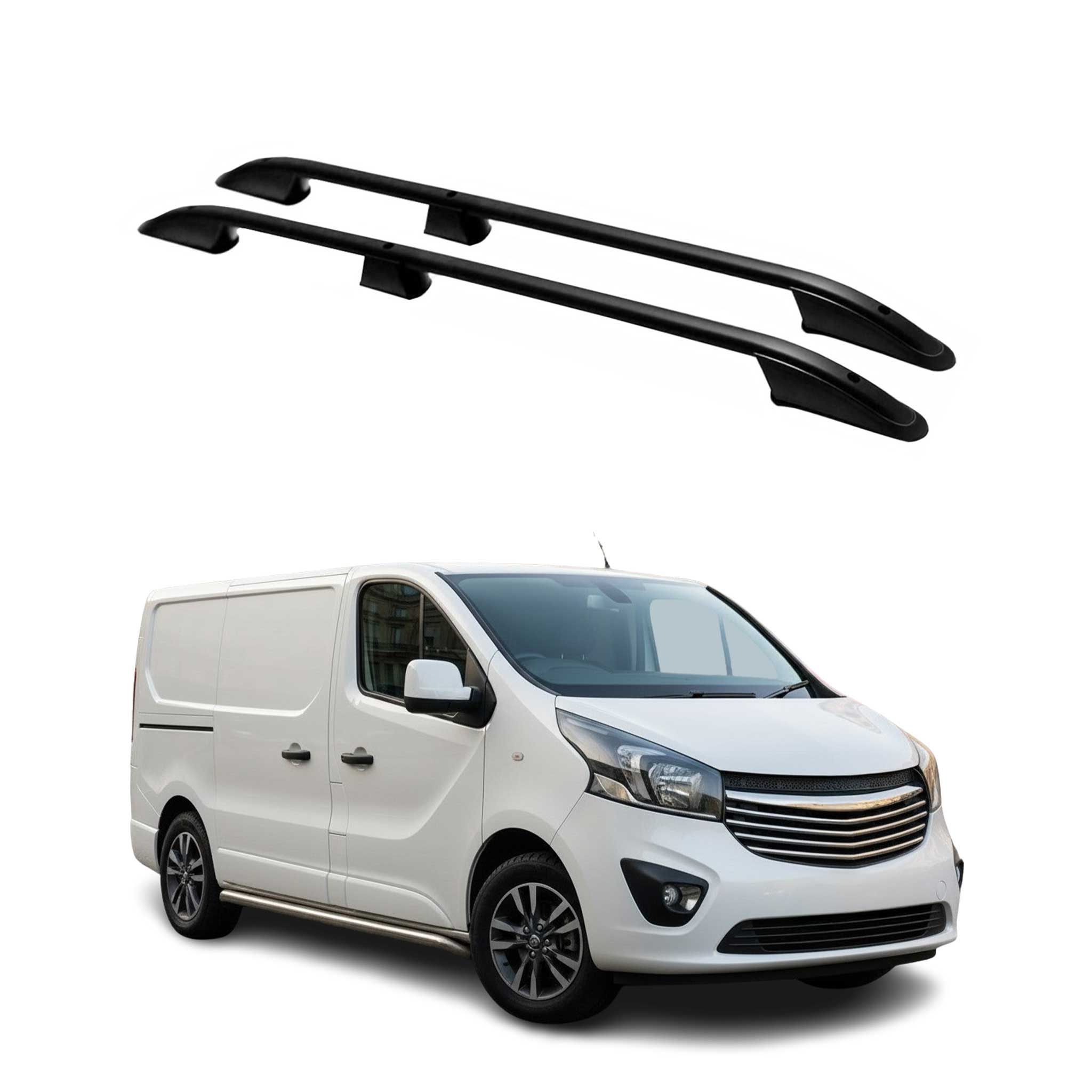 Barres de toit longitudinales pour Opel Vivaro B 2014-2019 L1 Aluminium Noir