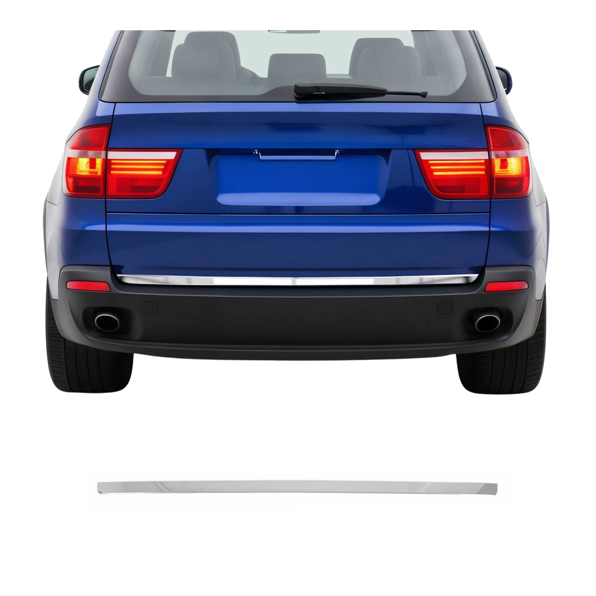 Garniture de hayon coffre pour BMW X5 E70 2006-2013 en acier inox Chromé