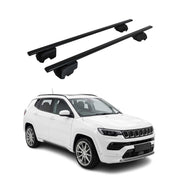 Barres de toit Transversales pour Jeep Compass III 2025-2026 Acier Noir 2Pcs