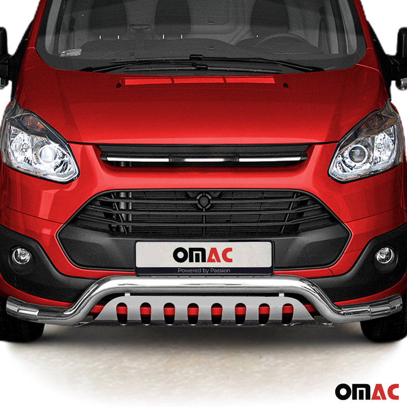 Pare-Buffle Avant Pour Ford Transit Custom 2012-2018 en Acier Argent