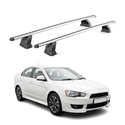 Barres de toit transversales Alu pour Mitsubishi Lancer 2008-2020 TÜV Gris 2Pcs