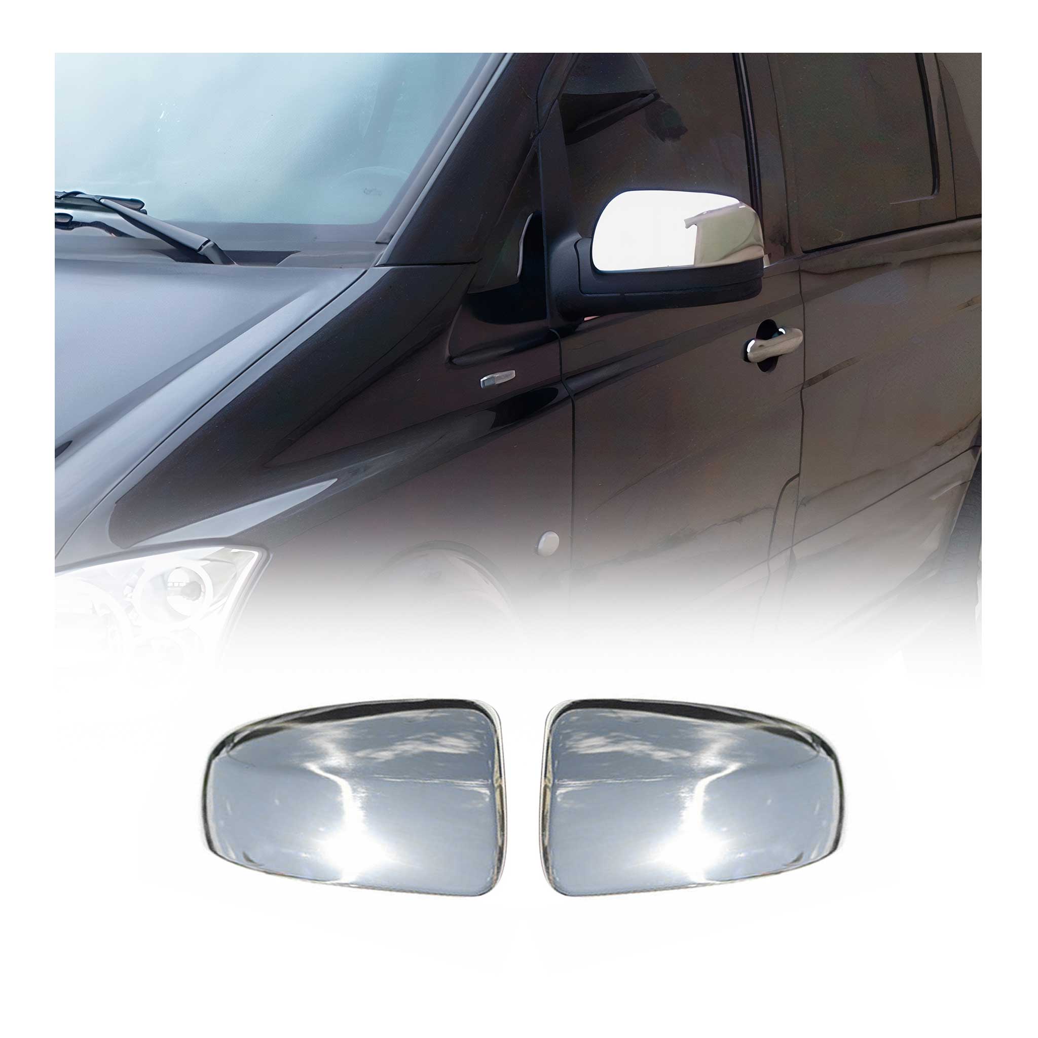 Coques de Rétroviseurs pour Mercedes Vito W639 2010-2014 en ABS Argent