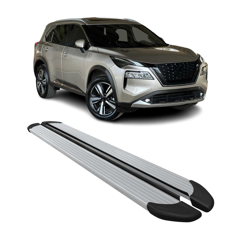 2021-2024 Nissan X-Trail Marchepieds latéraux pédale Aluminium 2x Gris
