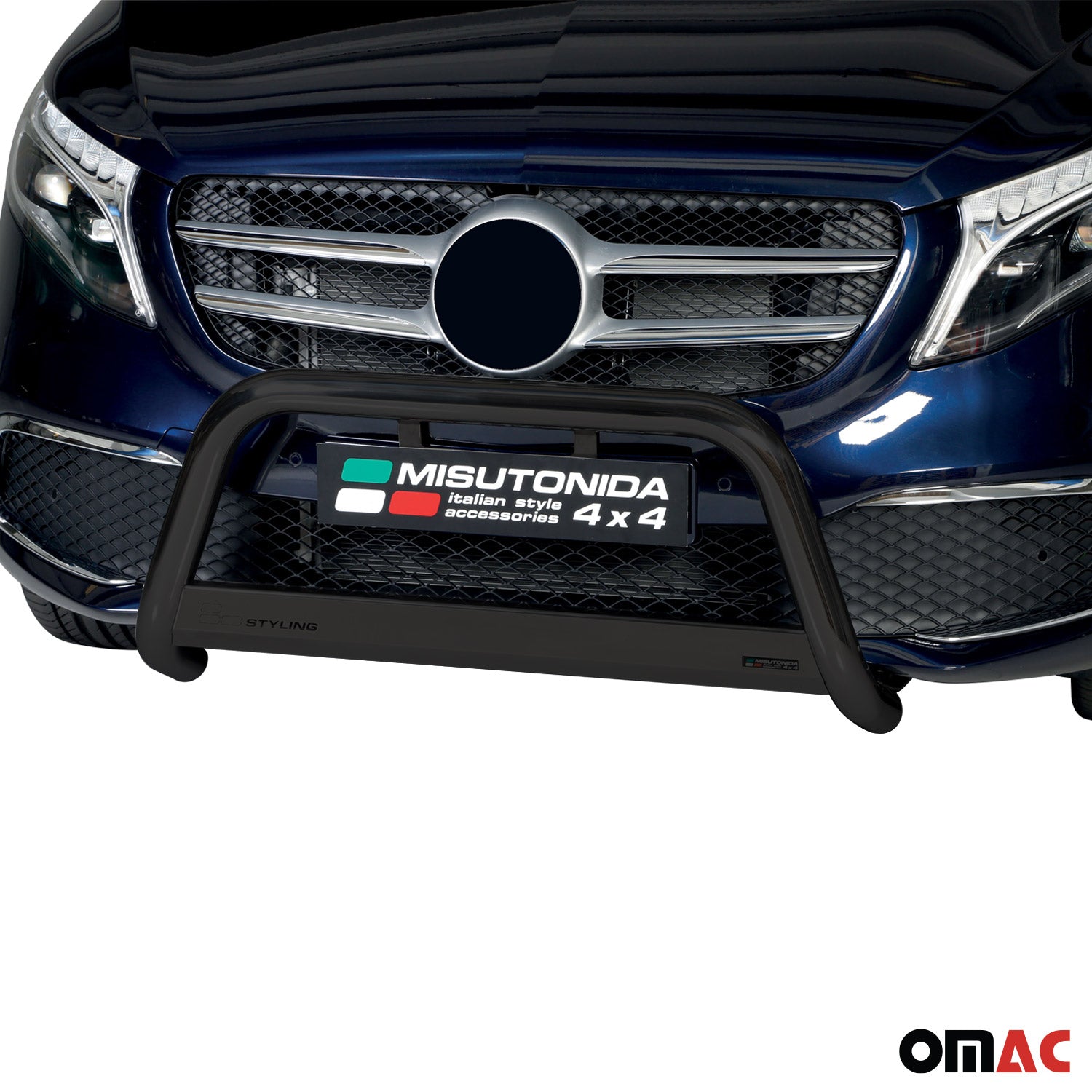 Pare-buffle Avant pour Mercedes Classe V 2020-2026 FL 63mm Acier Inoxydable Noir