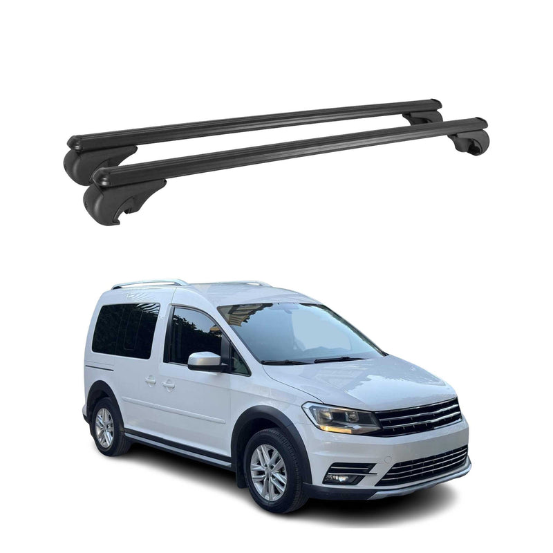 Barres de toit Transversales pour VW Caddy 2015-2020 Aluminium Noir