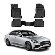 OMAC Tapis de sol pour Mercedes Classe C W206 2021-2026 caoutchouc TPE Noir 4Pcs
