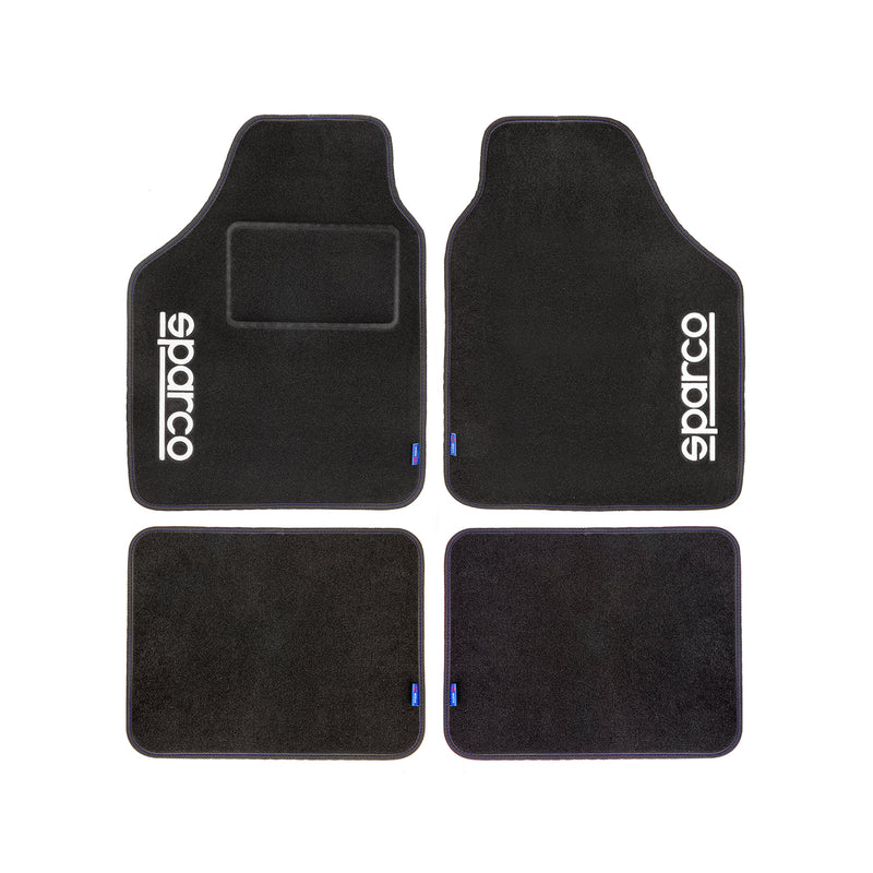 SPARCO tapis de sol tapis de voiture toutes saisons 4 pièces avec ligne Bleu