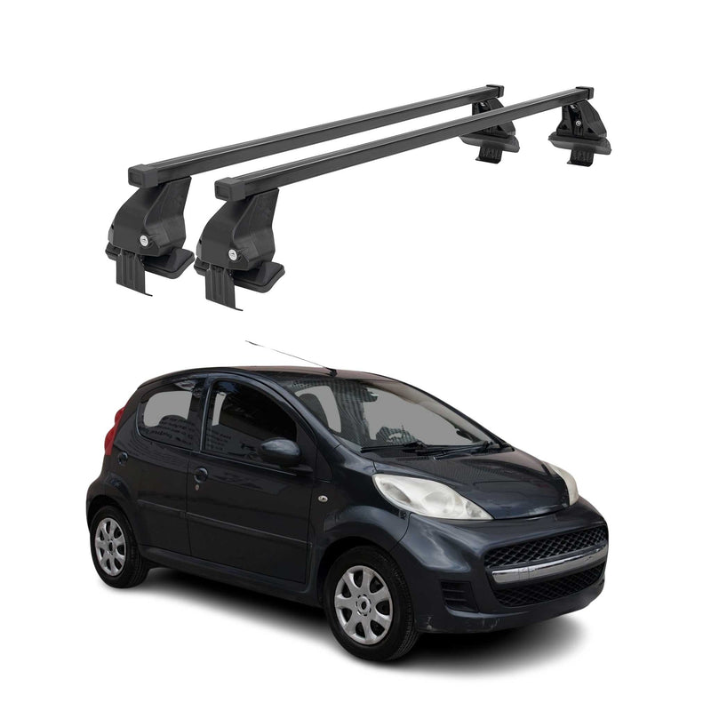 Barres Transversales Menabo pour Peugeot 107 2005-2014 Noir