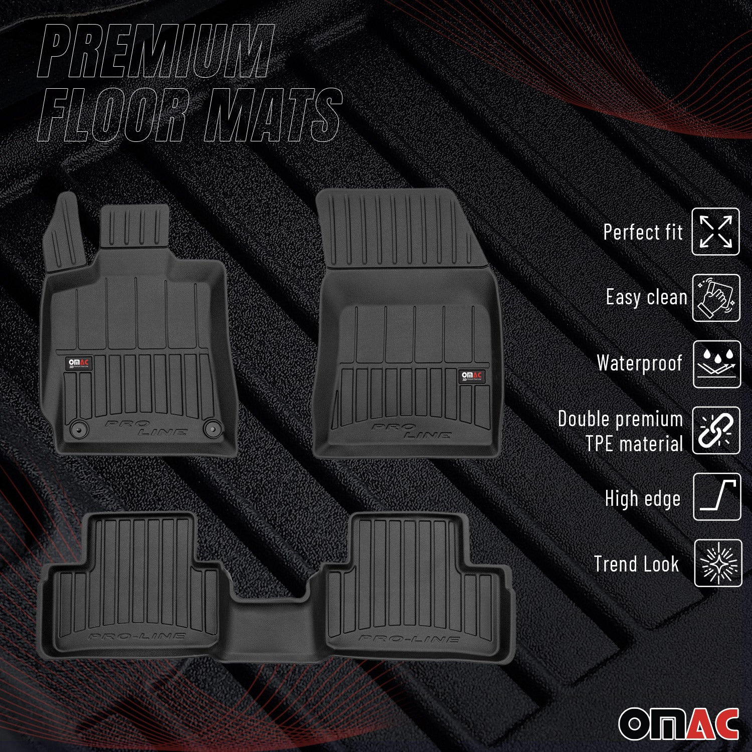 Tapis de Sol pour DS 4 2021-2026 Caoutchouc TPE Noir