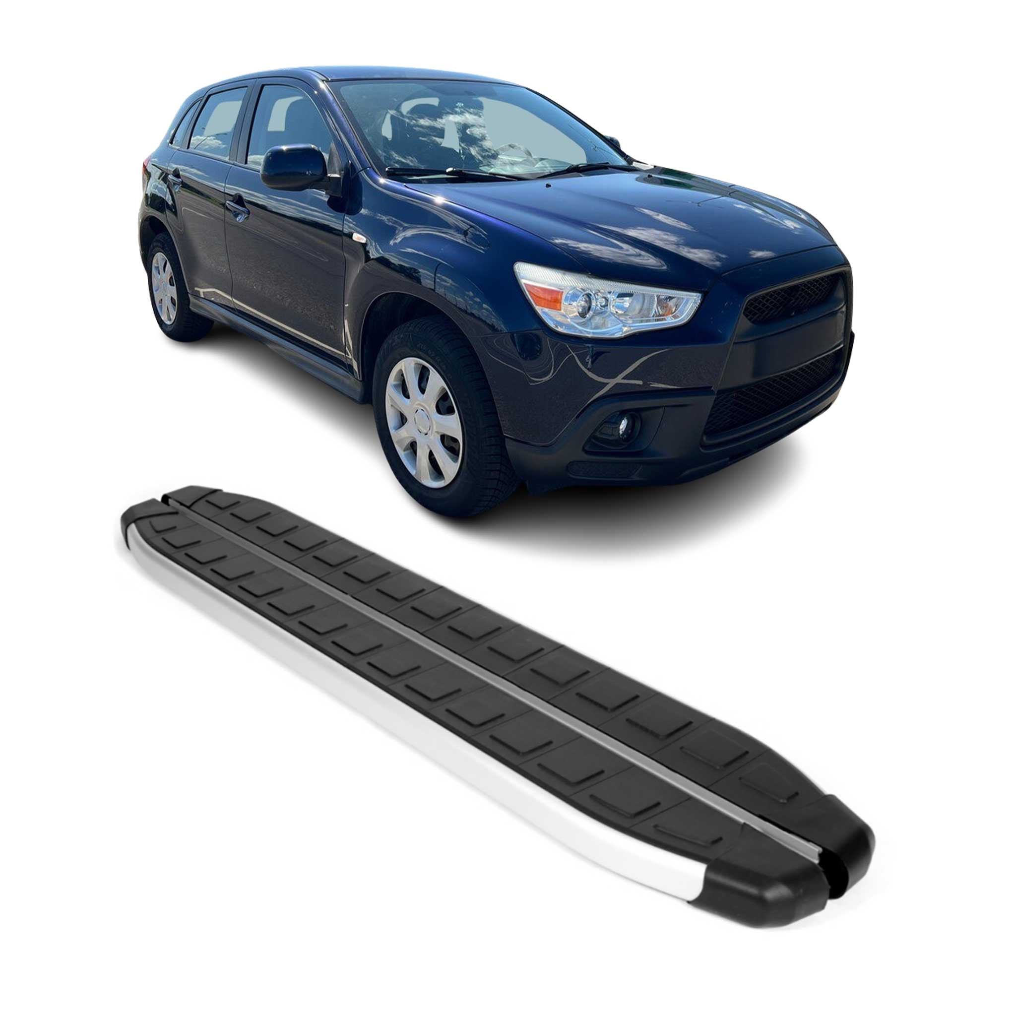 Marchepieds Latéraux pour Mitsubishi ASX 2010-2022 Aluminium Noir Gris 2Pcs