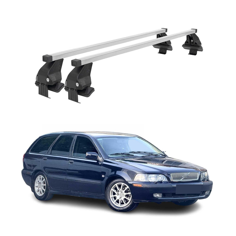 Barres de toit transversales pour Volvo V40 1995-2012 Acier Gris