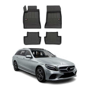 Tapis de Sol Voiture pour Mercedes Classe C W205 2014-2022 Caoutchouc TPE Noir
