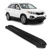 Marchepieds Latéraux pour Kia Sorento 2009-2013 Aluminium Gris Noir 2Pcs