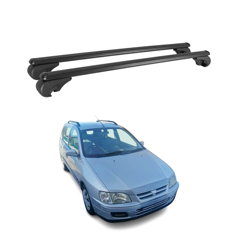Barres de toit Transversales pour Mitsubishi Space Star 1999-2005 Aluminium Noir