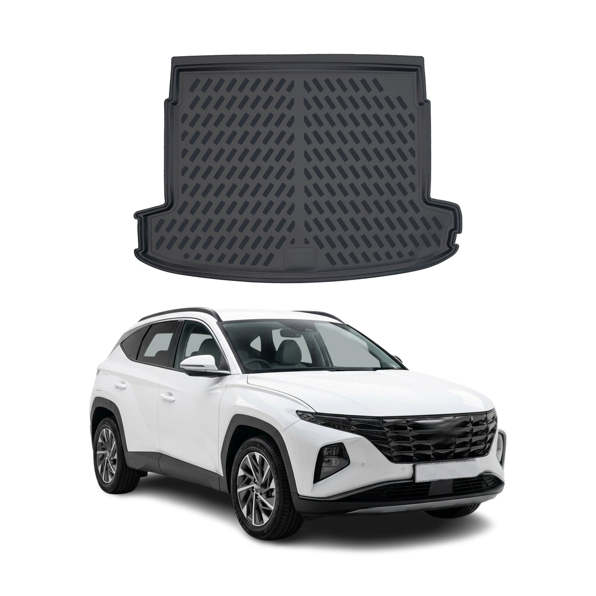 Tapis de coffre pour Hyundai Tucson 4 2021-2027 Noir 3D en Caoutchouc TPE