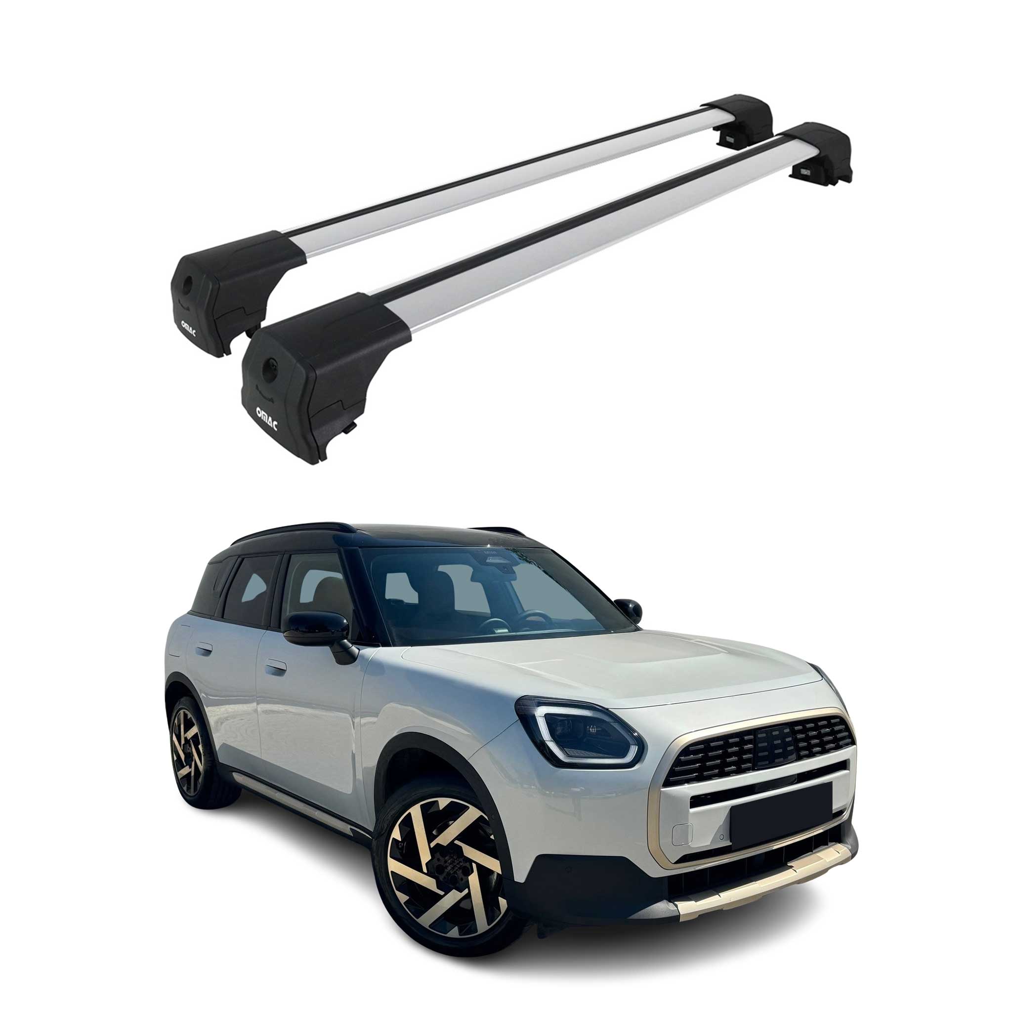 Barres de toit transversales pour Mini Countryman 2024-2026 Aluminium Gray 2 pcs