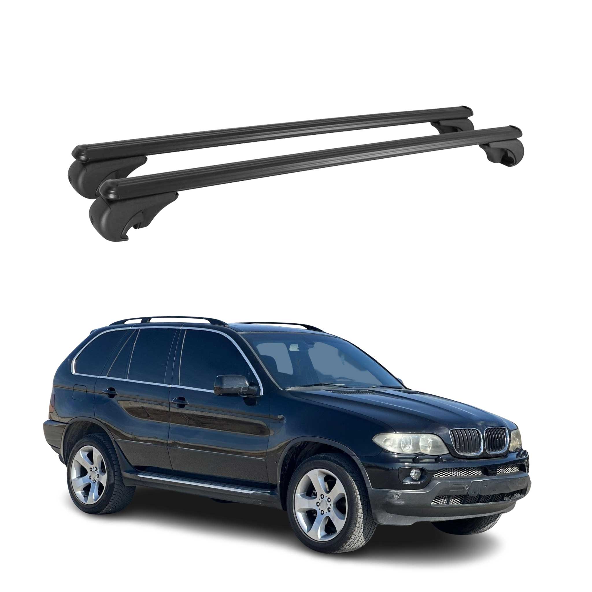 Barres de toit transversales pour BMW X5 E53 1999-2006 Aluminium Noir