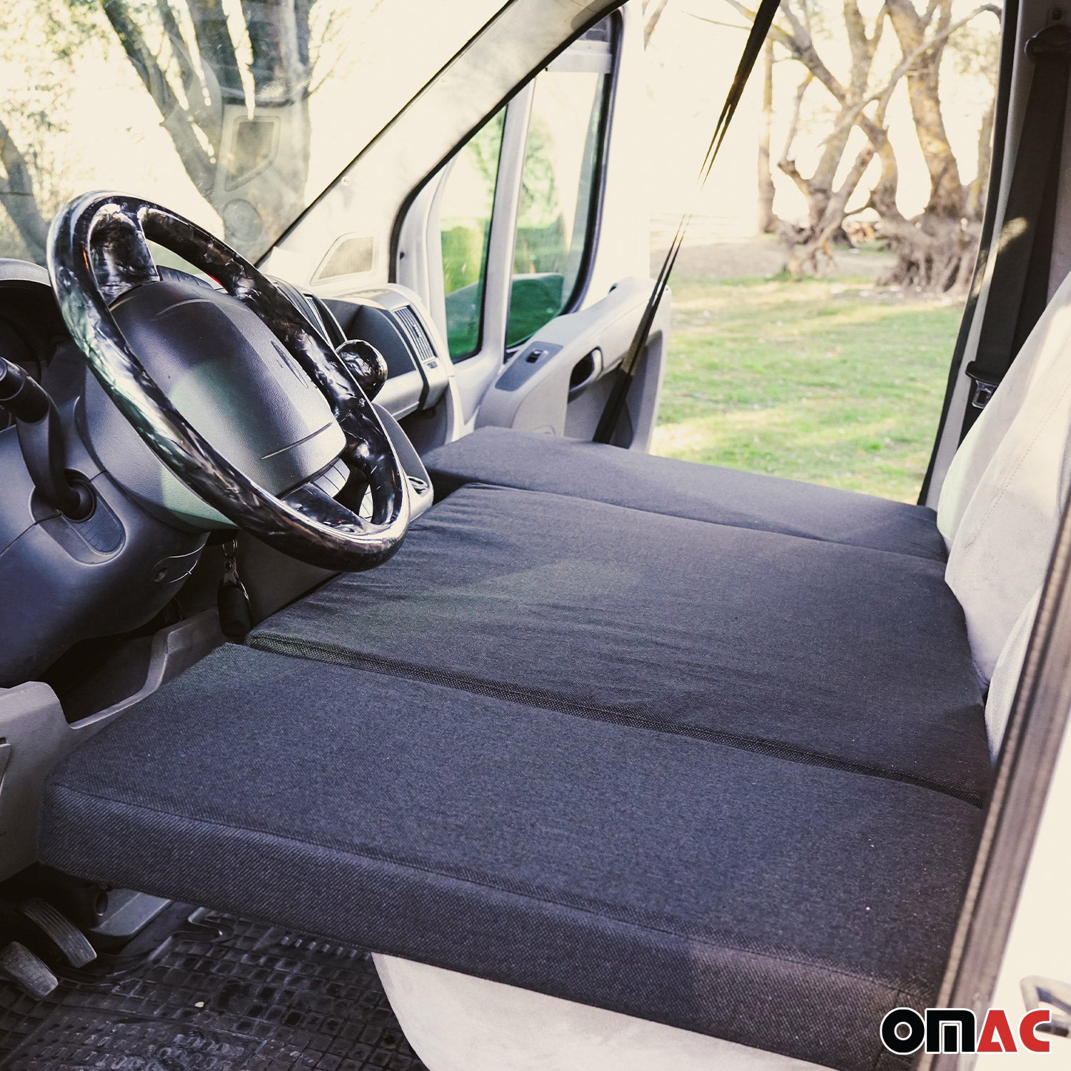 Matelas de Camping Pliable pour Renault Trafic X83 2001-2004 en Polyester Noir