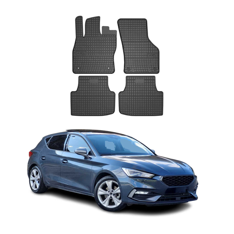 Tapis de Sol pour Seat Leon 2020-2022 Caoutchouc Noir