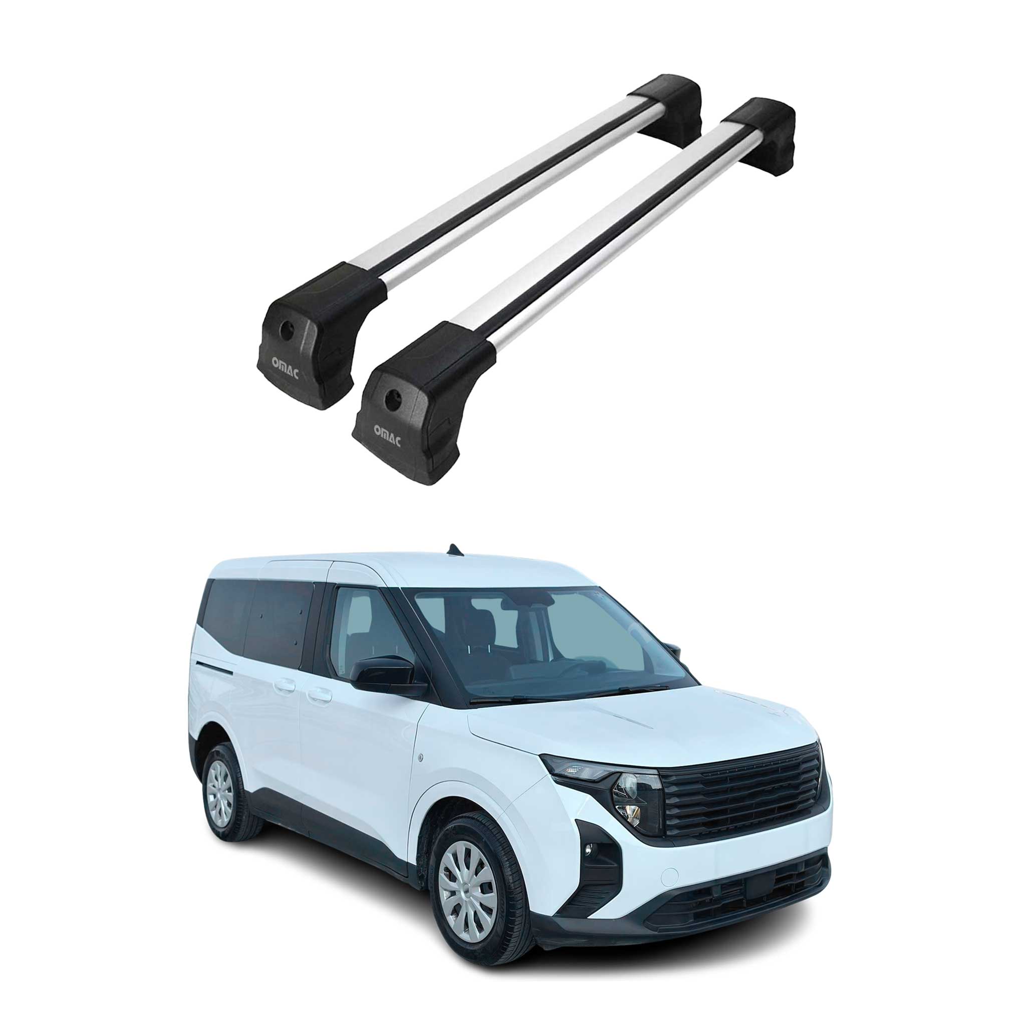 Barres de toit transversales pour Ford Transit Tourneo Custom 2023-2025 Alu