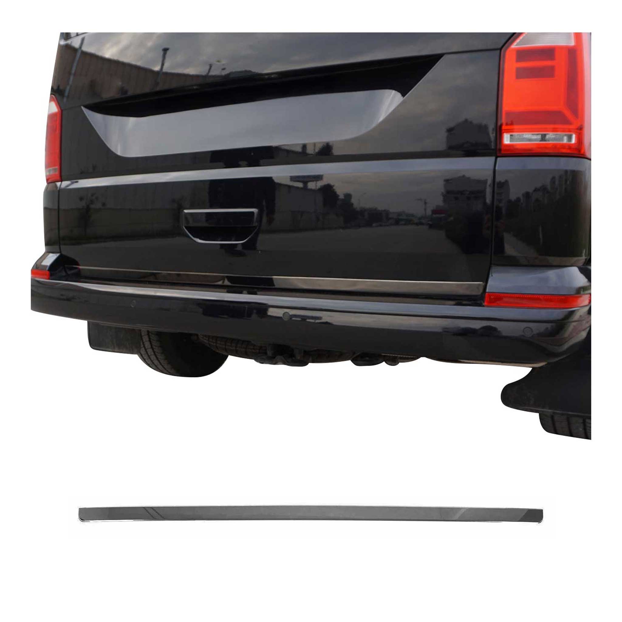 Garniture de Hayon Coffre pour VW T6 T6.1 Transporter 2015-2024 acier inox foncé