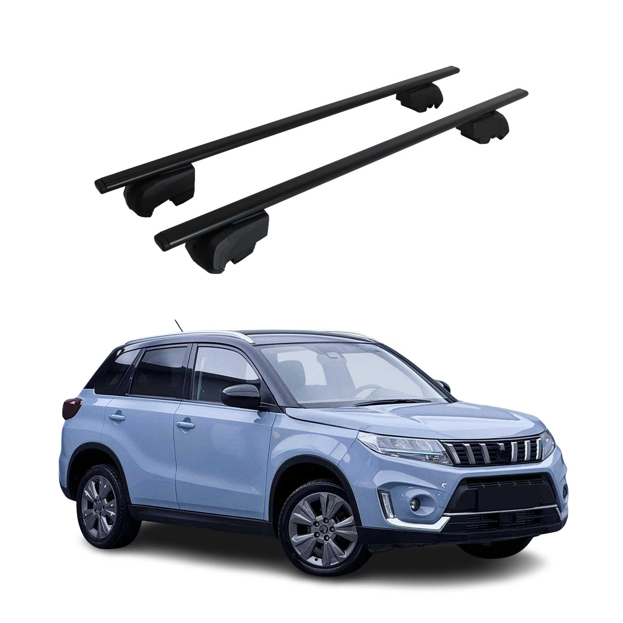 Barres de toit Transversales pour Suzuki Vitara 2015-2026 Noir ABE