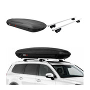 Coffre de Toit 480L + Barres de Toit pour Hyundai Tucson III 2016-2021 Gris