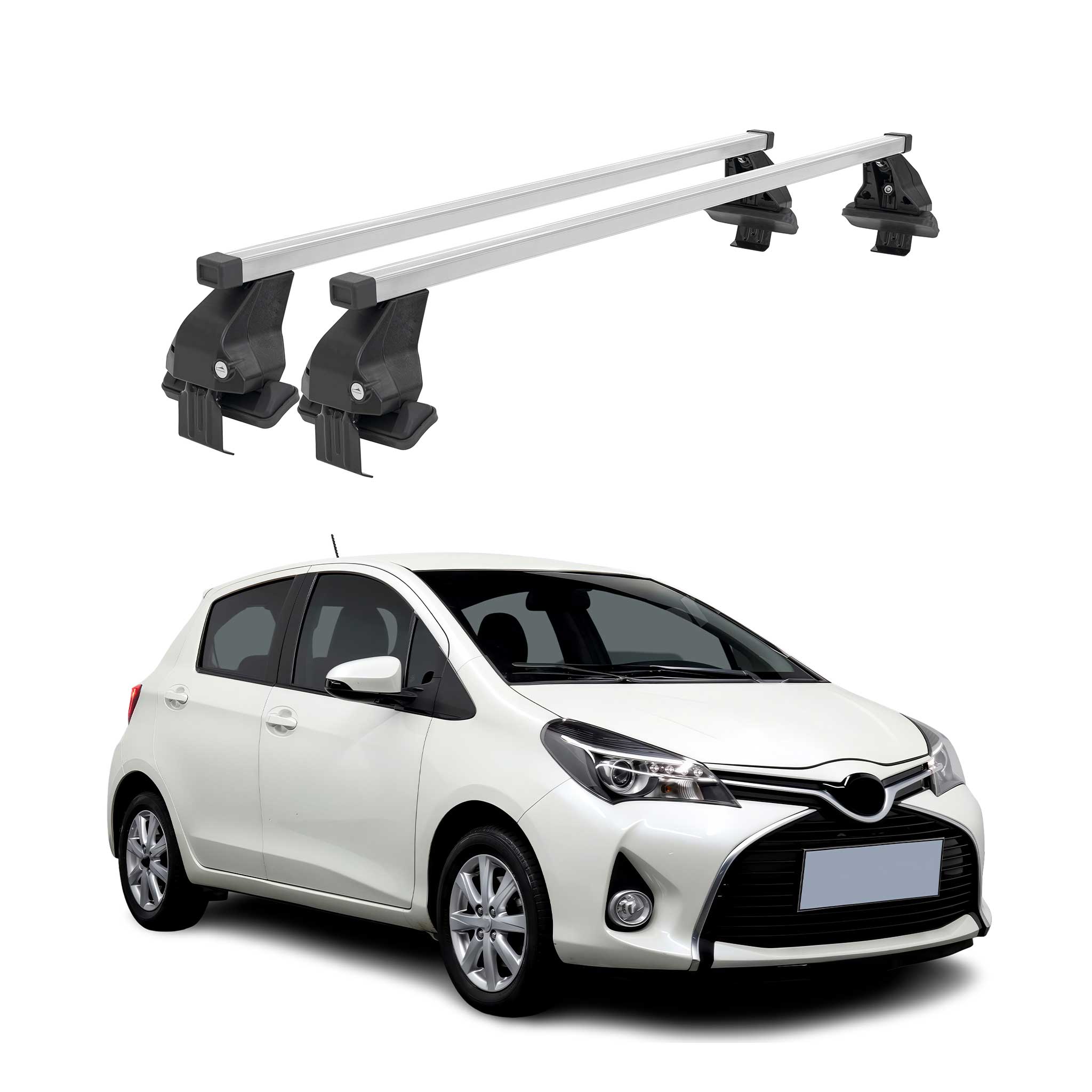 Barres de toit transversales pour Toyota Yaris 2011-2020 Gris