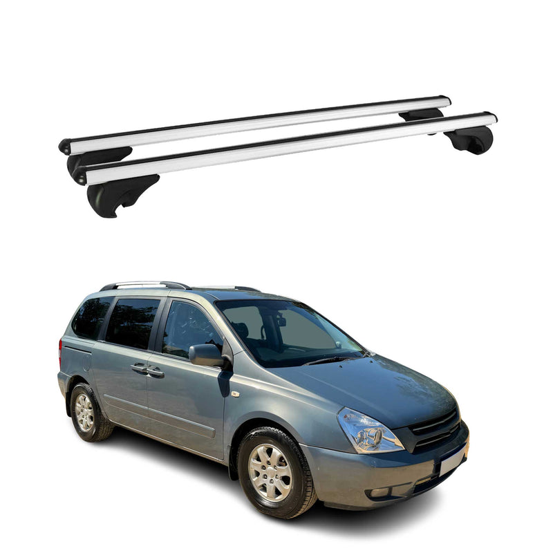 Barres de toit Transversales pour Kia Carnival 2006-2014 Aluminium Argent