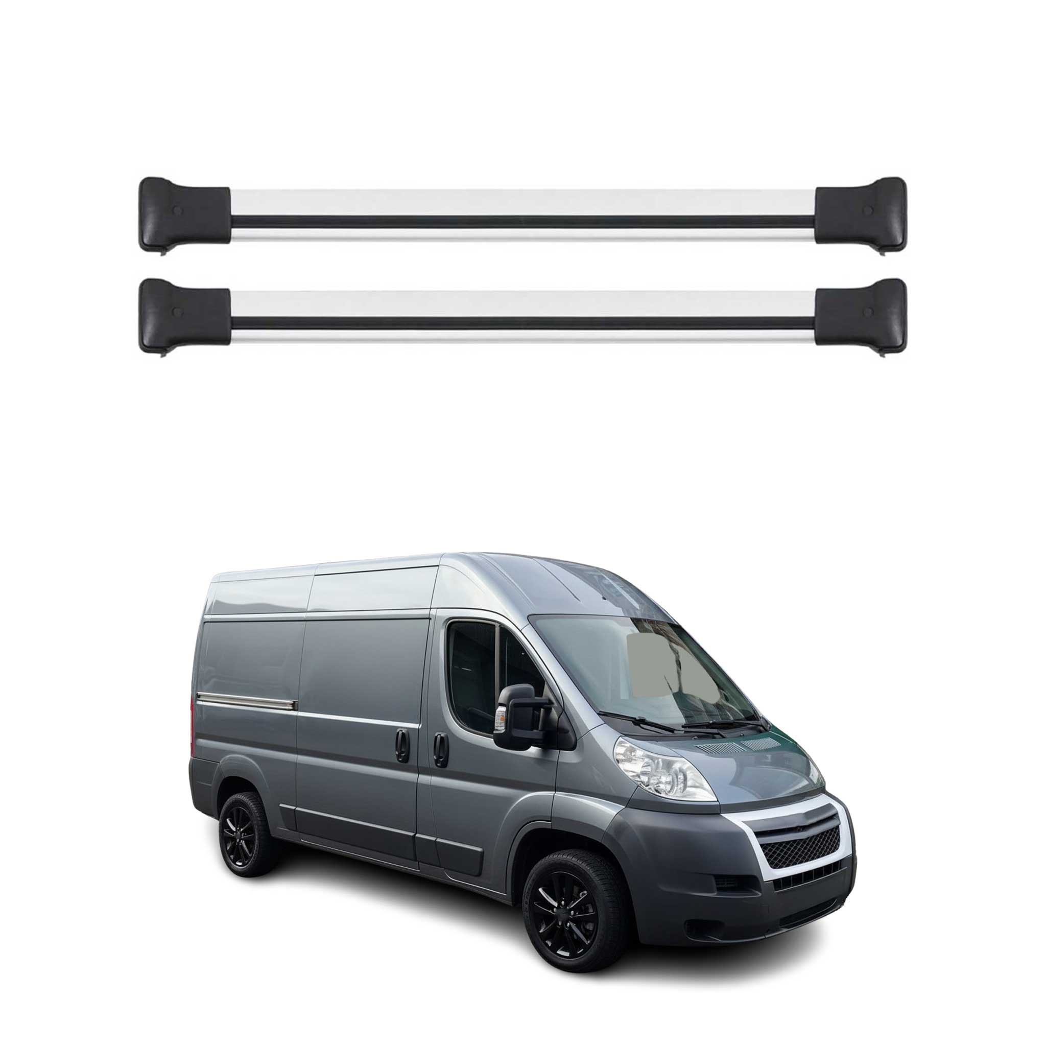 Barres de toit transversales pour Citroen Jumper 2006-2024 Aluminium Gris 2x