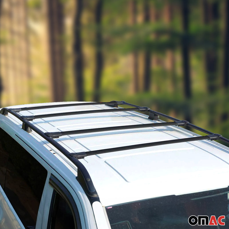 Barres de Toit transversales pour VW Transporter T7 2024-2025 Aluminium Noir 4x