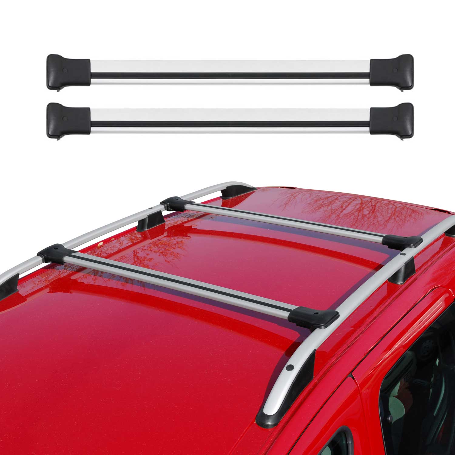 Barres de toit pour Ford Tourneo Courier II 2023-2026 2 pcs Aluminium gris