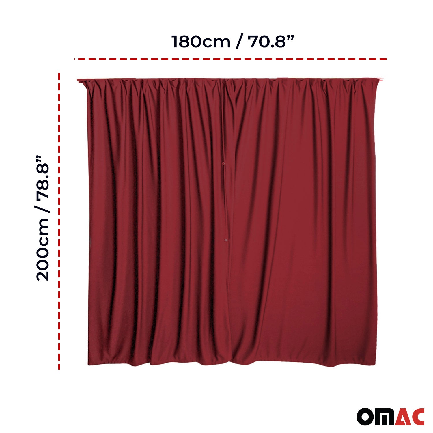 Rideaux De Porte Hayon Pour Iveco Daily H3 Protection Solaire Rouge