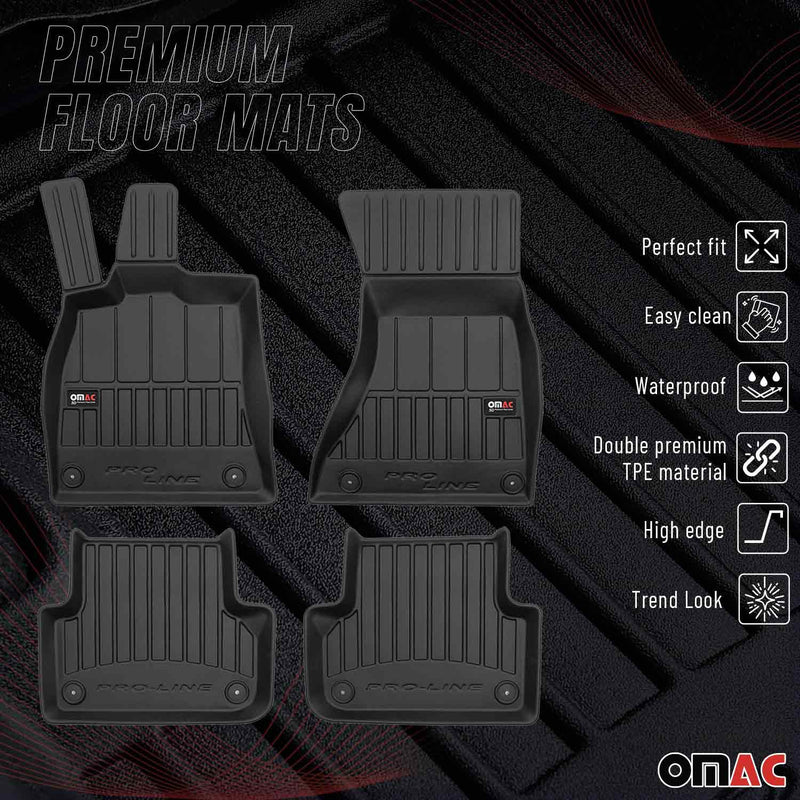 OMAC Tapis de sol caoutchouc pour Audi A5 8TA Sportback 2009-17 Noir Premium