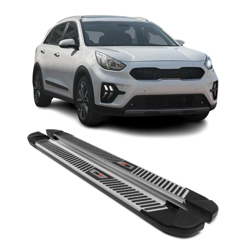 Marchepieds Latéraux pédale pour Kia Niro 2017-2024 Noir Gris Aluminium 2Pcs