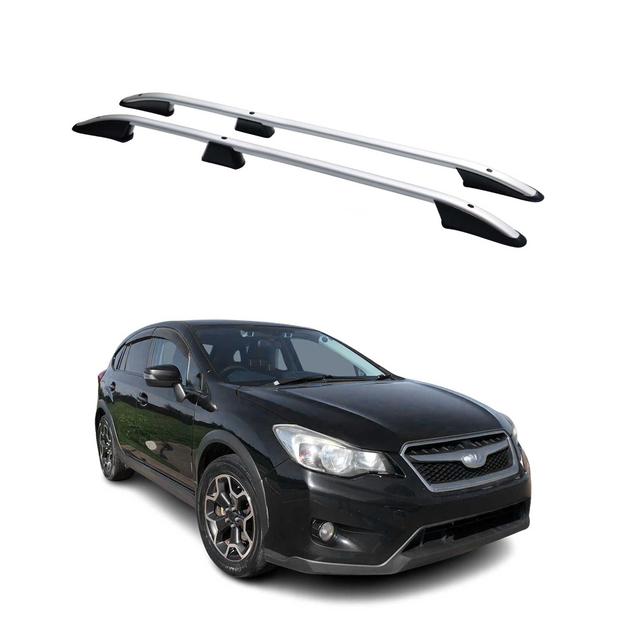 Barres de toit longitudinales pour Subaru XV 2012-2018 GP SUV Aluminium Gris