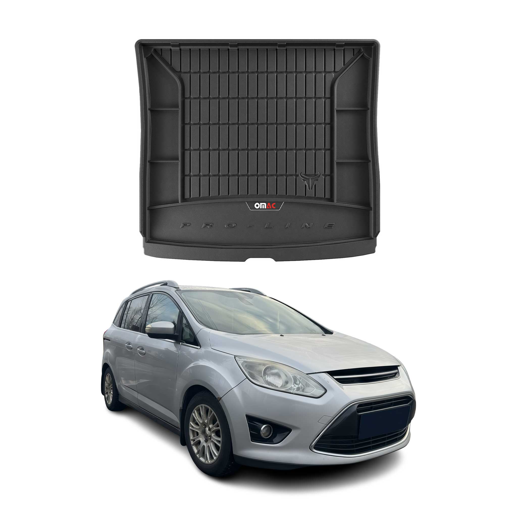 Tapis de Coffre pour Ford Grand C-Max 2010-2019 TPE Noir