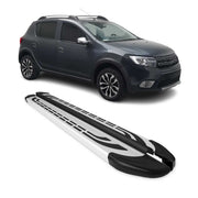 Marchepieds Latéraux pour Dacia Sandero Stepway 2013-2020 Aluminium Gris 2Pcs
