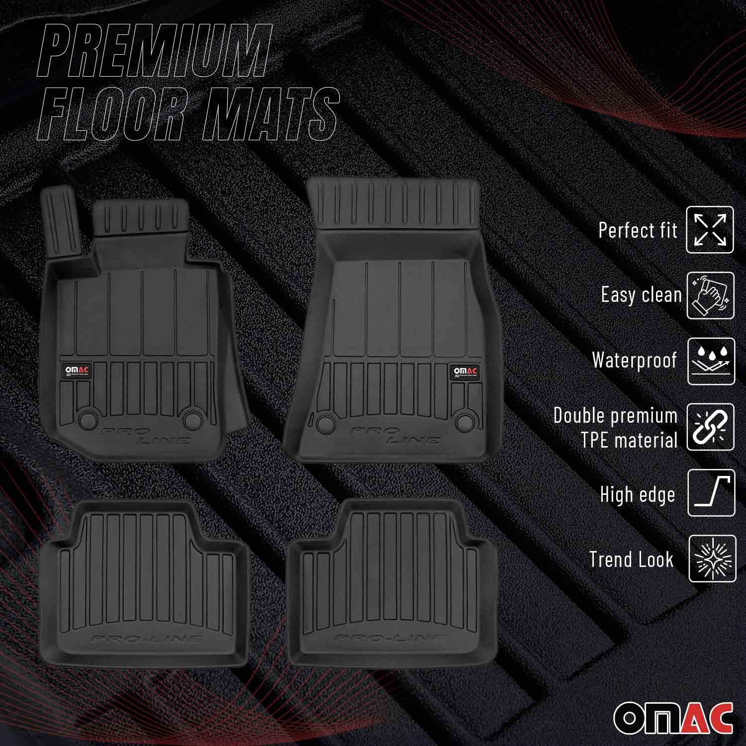 OMAC Tapis de sol caoutchouc pour BMW Série 3 G20 G21 2019-2025 Noir Premium