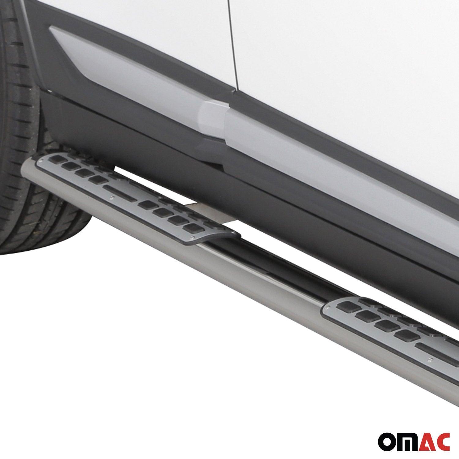 Marchepieds Latéraux pour Mitsubishi Outlander Hybride 2013-2021 Acier Argent