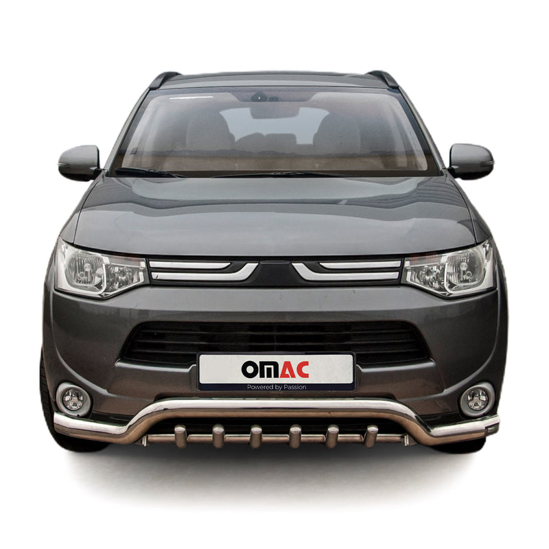 Pare-Buffle Avant Pour Mitsubishi Outlander III 2012-2015 Acier Argent