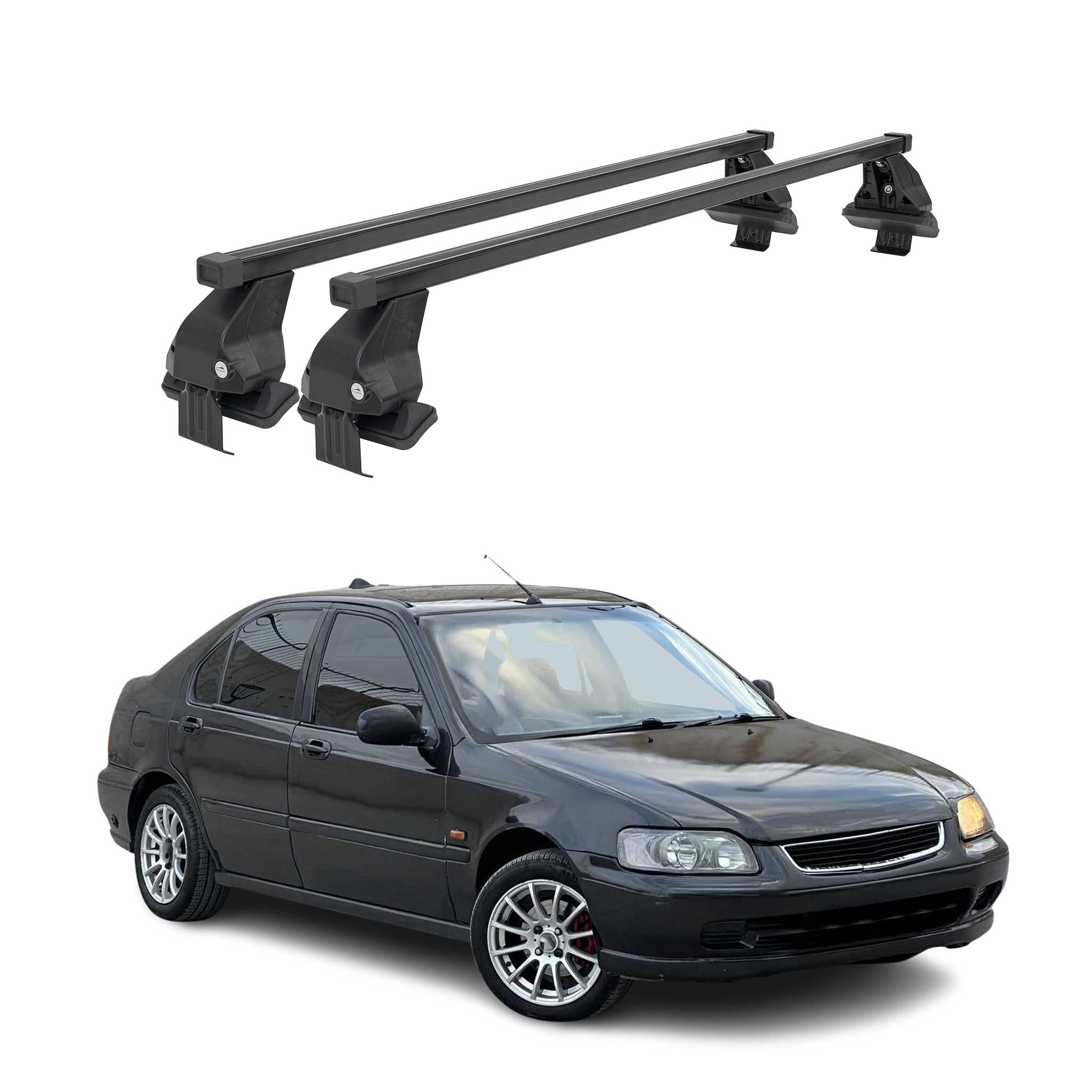 Barres Transversales Menabo pour Honda Civic VI HB 1996-2001 Noir