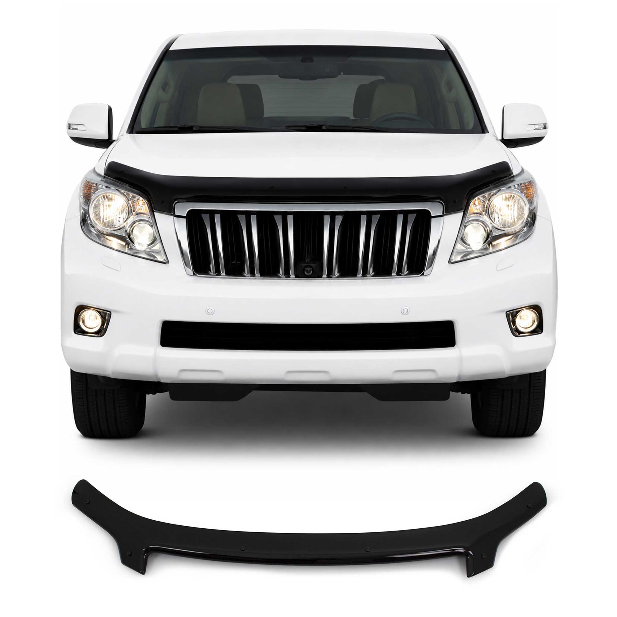 Deflecteurs d'air capot de voiture pour Toyota Land Cruiser Prado 2010-2013 Noir
