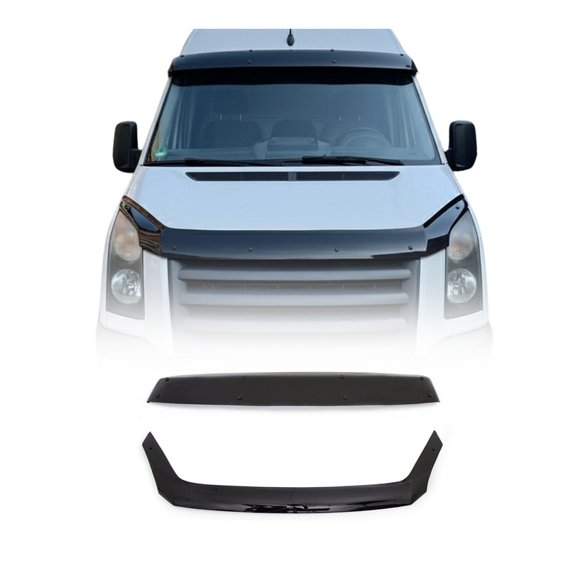 Set Déflecteur de Capot Visière Pare-brise pour VW Crafter 2006-2012 Acryl Noir