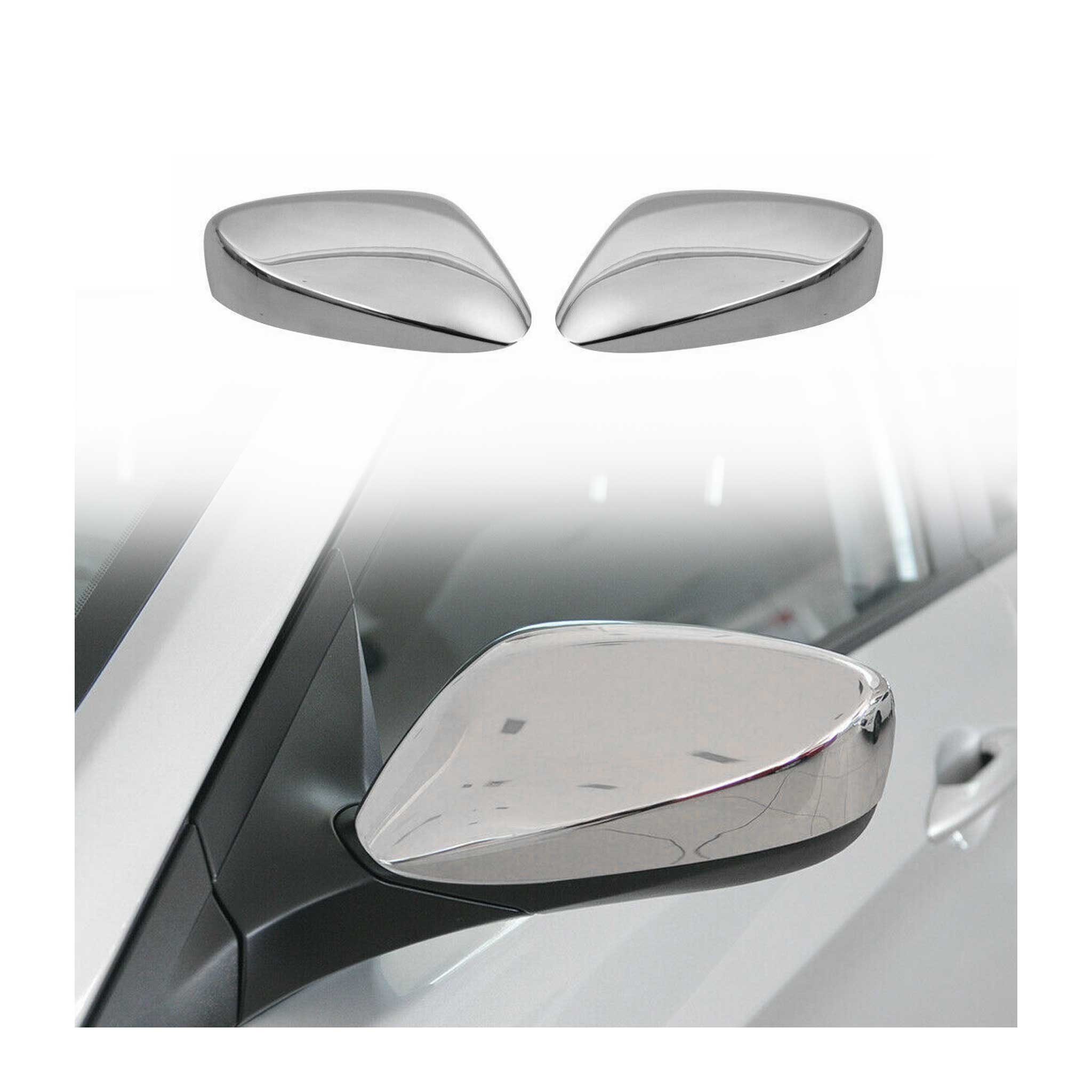 Coques de Rétroviseurs pour Hyundai i30 II 2012-2017 en Acier Chromé Argent