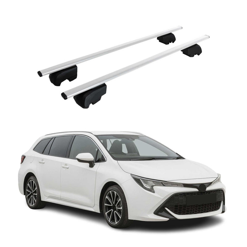 Barres de toit Transversales pour Toyota Corolla Sport 2019-2023 Argent ABE