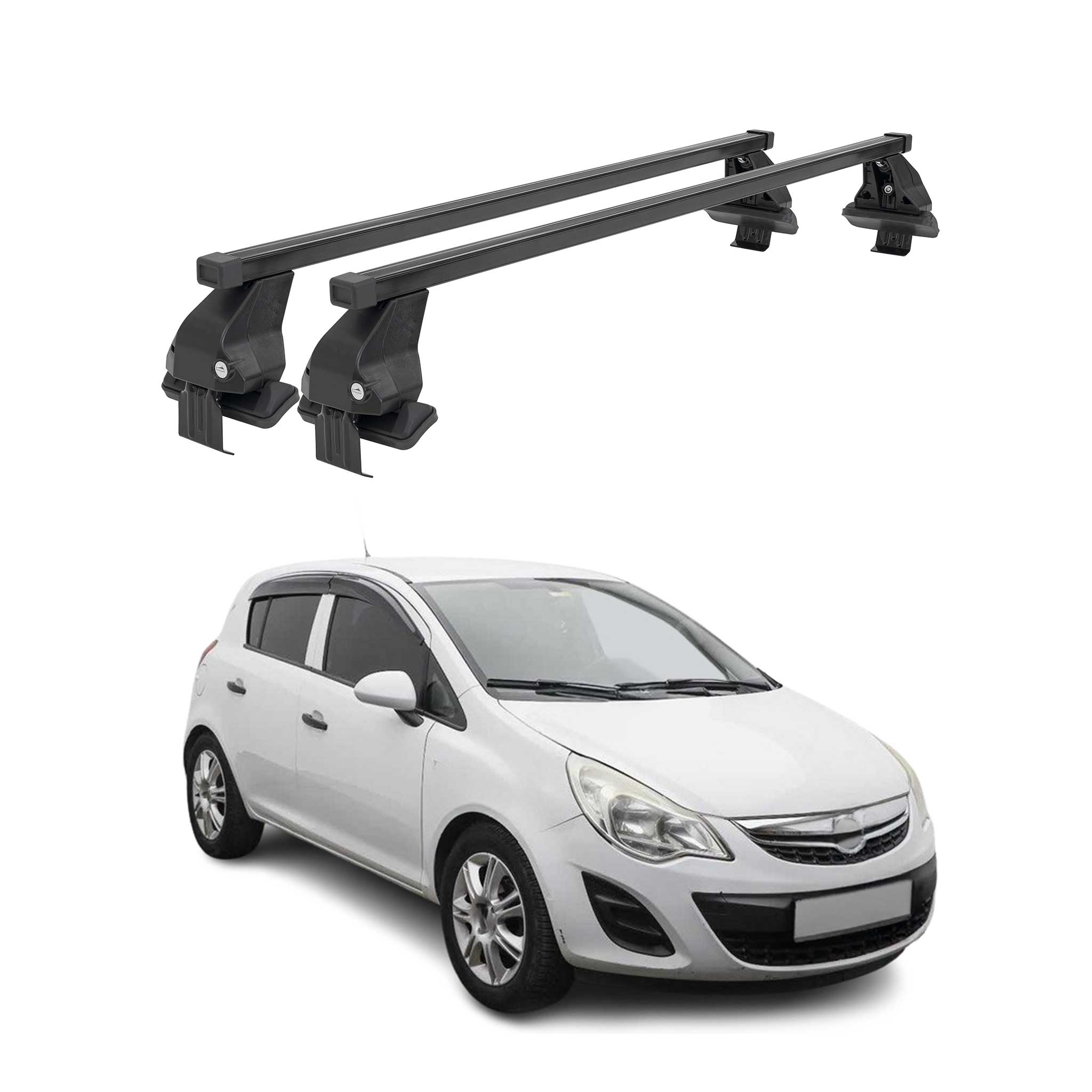 Barres Transversales Menabo pour Opel Corsa D 2011-2014 5-portes Noir