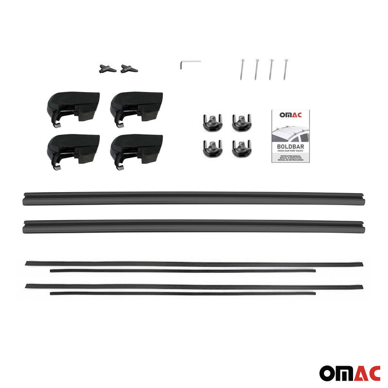 Barres de toit Transversales pour Lincoln MKX 2016-2018 ABE Aluminium Noir