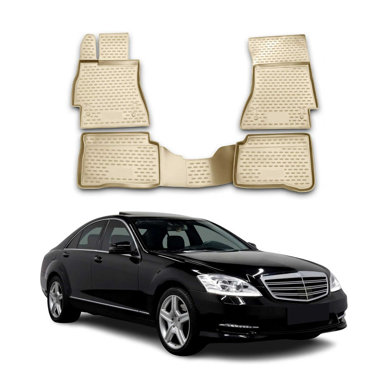 Tapis de Sol pour Mercedes Classe S W221 2005-2013 TPE Beige